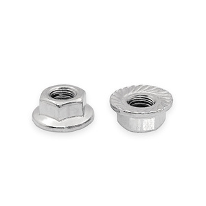 Écrou à bride hexagonale M4 en acier inoxydable avec surface moletée, rondelle de blocage incluse - Product Image 1