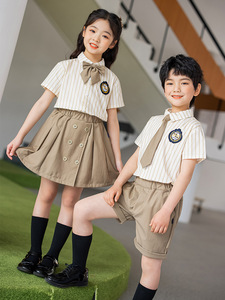 Ensemble d'uniformes scolaires de style <span class=keywords><strong>anglais</strong></span>, <span class=keywords><strong>uniforme</strong></span> de classe pour les élèves du primaire, personnalisé pour l'été, maternelle - Product Image 4