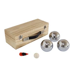 Ensemble de 3 boules de pétanque en acier de haute qualité, écologiques, avec logo personnalisé dans une boîte en bois pour les sports de plein air - Product Image 4