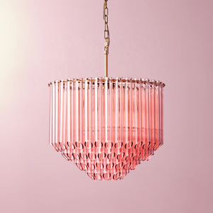 Lámpara Colgante Moderna de Tubos de Vidrio Color Rosa, para Decoración de Interiores de Villas, Restaurantes, Estilo <span class=keywords><strong>Oldfield</strong></span> Redondo - Product Image 1