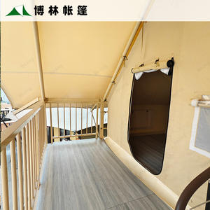 Tente de luxe double couche pour hôtel, camping et B&B, idéale pour sites touristiques et lieux littéraires, avec terrasse, coupe-vent et espace de couchage en mezzanine. - Product Image 4