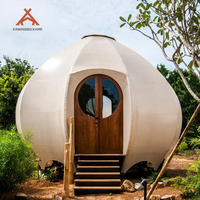 Kawagebo Tente safari de luxe en forme de citrouille, durable et étanche pour le glamping, pour l'hôtel, les voyages et les affaires.