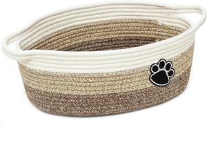 Cesta tejida pequeña y bonita de cuerda de algodón <span class=keywords><strong>para</strong></span> <span class=keywords><strong>organizar</strong></span> cuerdas, cestas de almacenamiento con asas, adecuada <span class=keywords><strong>para</strong></span> regalos de jardín de infantes, <span class=keywords><strong>juguetes</strong></span> <span class=keywords><strong>para</strong></span> perros - Product Image 6