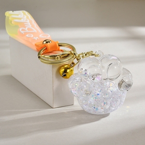 พวงกุญแจรูปอุ้งเท้าแมวทำจากอะคริลิคเม็ดบีเม็ดเรืองแสงของขวัญชิ้นเล็กสุดสร้างสรรค์ขายส่งเป็นยาง - Product Image 6