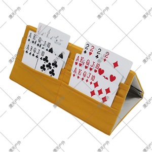 Porta cartas de juego portátil de tres capas, de tela, estilo étnico, plegable para juegos de cartas - Product Image 3