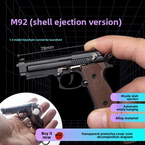 Portachiavi con Modello di Pistola Beretta M92F in Lega, Scala 1:3, Smontabile, Senza Stampa - Product Image 2