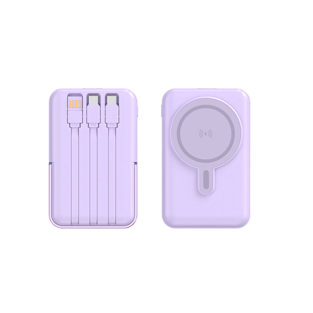 10000mah Wireless Power Bank Digital Display Mobile Holder Built In 3 Cables Powerbank Portable Battery Pack for phone