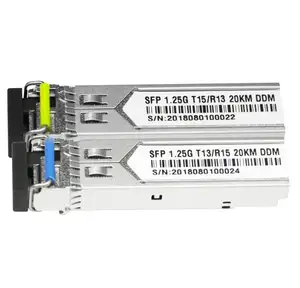 Módulo transmissor de fibra óptica cwdm sfp +, 20km 40km 100km 1.25g 10g