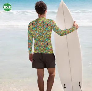 व्यक्तिगत ग्राफिक प्रिंट mens पसीना शर्ट सूरज-सुरक्षात्मक लंबी आस्तीन स्पैन्डेक्स शर्ट त्वरित सूखी शीर्ष कपड़े सर्फिंग के लिए