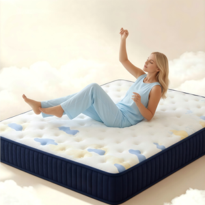 Matelas à ressorts semi-ferme avec surmatelas en coton, taille Queen, design durable, pour chambre à coucher et mobilier de maison pour enfants - Product Image 4