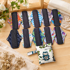 Protège-slips réutilisables personnalisés avec sac de rangement, serviettes hygiéniques lavables en coton, soins d'hygiène féminine OEM - Product Image 1