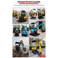 Excavator Mini QS 15 14KW, Bucket 0,03m, Kedalaman Penggalian 1650mm, Radius 2400mm, Berat 1150kg, Ringkas untuk Renovasi Rumah dan Kebun