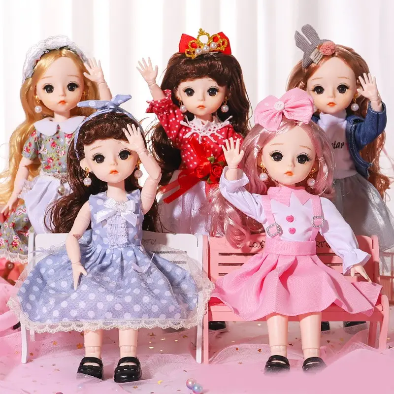 थोक सस्ते 1/6 30CM बीजद गुड़िया प्लास्टिक की गुड़िया गर्म बेच बच्चे लड़की गुड़िया DIY खिलौना के लिए लड़कियों
