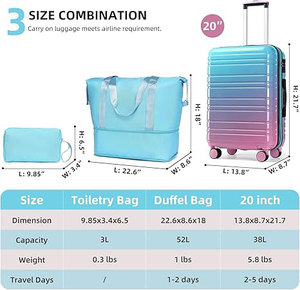 <span class=keywords><strong>2025</strong></span> Nhà Máy Giá mở rộng hành lý đặt 6 cái mang theo trên vali đặt 4 mảnh du lịch Xe đẩy Túi - Product Image 6