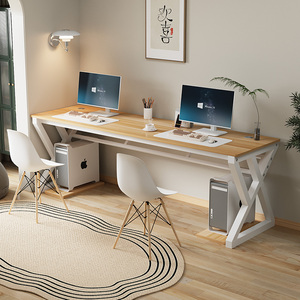 Meja ganda komputer <span class=keywords><strong>Desktop</strong></span> rumah kantor sederhana Modern logam dengan meja kerja panjang atau meja kamar tidur meja Laptop - Product Image 2