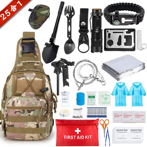 Bolsa táctica multifuncional de supervivencia 25 en 1, kit de emergencia para acampar al aire libre con herramientas de primeros auxilios, nailon impermeable - Product Image 1