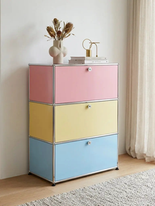 Vintage-style Modern Minimalist Living Room Stainless Steel Modular <b>Storage</b> Sideboard Shelving Unit Home Furniture - Product Image 5