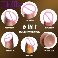 Vibromasseur Dildo Rotatif, Jouets Sexuels Épais et Réalistes avec Ventouse, Stimulation du Point G, Jouets pour Adultes pour Femmes et Couples