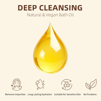 Huile de bain hydratante pour peaux sensibles, soulagement de la peau sèche et irritée, formule douce à pH équilibré