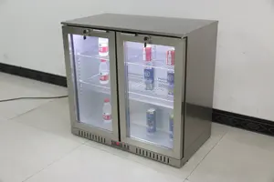 Nevera Exhibidora de Bebidas y Cerveza de 2 Puertas con Parte Trasera de Acero Inoxidable - Nevera Exhibidora Comercial para Bar - Product Image 2