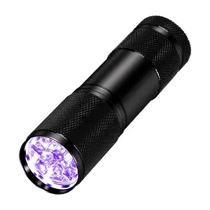 Lampu genggam portabel detektor Amber senter kencing hewan senter Ultraviolet lampu sorot Uv Violet 9 LED 395NM berkemah