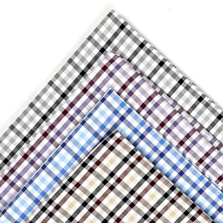 Nouveaux designs fil teint personnalisé 40s chaîne bleu madras carreaux 100 coton tissu