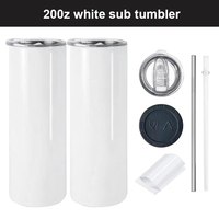 Vaso de sublimación de entrega rápida en almacén de EE. UU., vaso blanco de acero inoxidable de 20oz para impresión por transferencia de calor