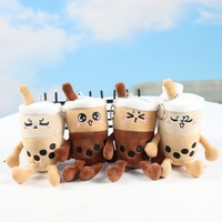 Porte-clés en peluche doux et multicolore, motif dessin animé, avec rembourrage en coton PP, cadeau adorable pour les fans de thé au lait Boba