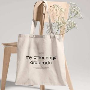 Sac fourre-tout en toile de coton de couleur beige pour femmes sac à main de voyage portable avec logo personnalisé sac d'épicerie durable - Product Image 6