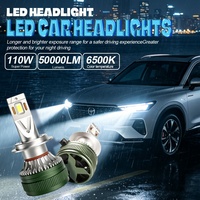 Xenplus CA7 50000LM Super Lumineux 110W Haute Puissance 6500K 3570 Chip H4 H7 9005 Phare LED pour Kit d'Éclairage Automobile à Lentille de Projecteur