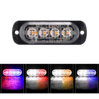 Feux d'avertissement pour camion à 4 LED à haute luminosité, à une seule rangée, DAO12-24V, feux stroboscopiques décoratifs modifiés pour moto et pick-up