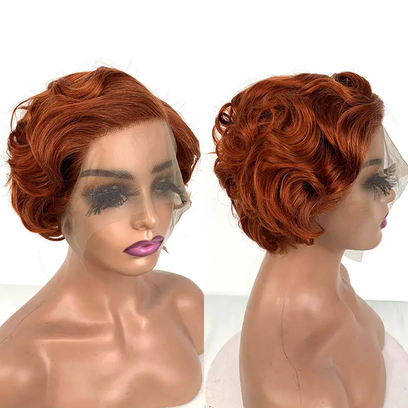 Short Pixie Cut Remy Straight Cuticle Aligned Raw Indian Hair Vendor Virgin Full 13x4x1 T Part Lace Pixie Cut Wig Human Hair