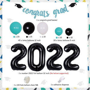 Nouvel ensemble de ballons décoratifs en film d'aluminium pour la saison des diplômes 2022, décoration murale de fond, ensemble de chaînes de ballons en latex - Product Image 3