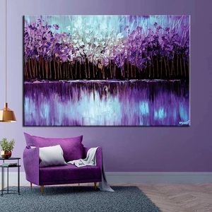 Paysage abstrait violet lavande et fleurs Art mural photos et affiches imprimées sur toile pour la décoration intérieure salon <span class=keywords><strong>fleur</strong></span> - Product Image 5