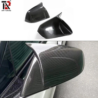 Pour Tesla modèle 3 2019-2025 Highland Adhésif Style Bull Horn Miroir Couverture Sec En Fiber De Carbone Modification Extérieure