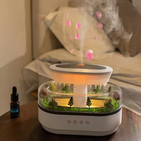 Nouveau Diffuseur d'Arômes Ultrasonique Intelligent Effet Goutte de Pluie Décoration Créative pour la Maison, Humidificateur d'Air avec Lumière 7 Couleurs et Bruit Blanc