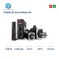 Moteur servo AC haute vitesse haute puissance 220V 1.3KW 2500 tr/min avec kit de commande servo 5 N.m Offre une puissance élevée pour un contrôle précis