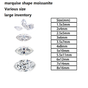 Starsgem White DEF Màu VVS Phòng Thí Nghiệm Tổng Hợp Rõ Ràng Tạo Ra Moissanite Marquise 1 Ct - Product Image 2