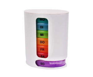 Logo personnalisé langue allemagne anglais russie impression hebdomadaire 7x4 plastique pilule rangement organisateur boîte 28 composants pilule boîte - Product Image 5
