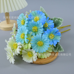 Ramo de Margaritas Artificiales Dongchen Crafts, 10 Cabezas, Crisantemos Redondos de Plástico y Seda, Decoración para Bodas, Estilo Pastoral - Product Image 2