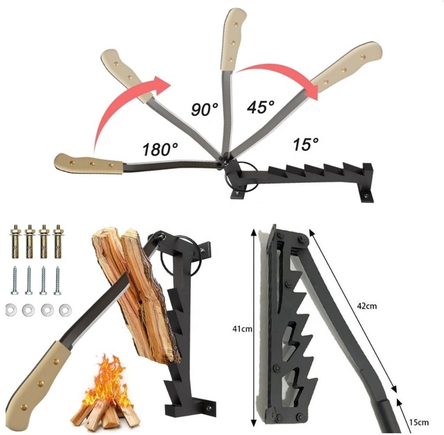16inch Vertical Wood Log Splitter Wood Splitter Machine Manual Wall Mounted Portable Splitter for Indoor Outdoor