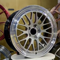 Jantes forgées de haute qualité 2 pièces 5 trous, finition argent brossé, lèvre polie, multi-rayons 5x112 pour voitures particulières FK8 BRZ
