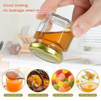 Botol Madu Mini Heksagonal 45ml 1.5oz 50ml dengan Pengaduk Kayu, Tali Jute, Botol Kaca Kecil untuk Hadiah Pernikahan