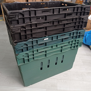 Wholesale Fresh Food Crates Chicken Mesh Nest Basket with Bale Arm Handle Apple Crate Vented Plastic Fruit Vegetables Storage