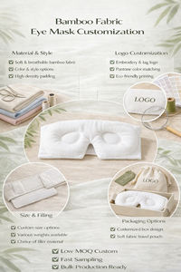 <span class=keywords><strong>Masque</strong></span> <span class=keywords><strong>de</strong></span> sommeil 3D sans pression avec sangle Velcro réglable, <span class=keywords><strong>tissu</strong></span> en bambou doux, OEM disponible - Product Image 2
