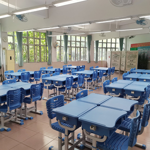 Ensemble moderne de bureau et chaise réglables pour l'école primaire – Bureaux de classe réglables en hauteur et chaises en métal/plastique pour la salle à manger de la <span class=keywords><strong>maternelle</strong></span> - Product Image 5