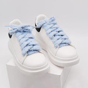 Lacets plats en peluche Wayeah de 1,55 <span class=keywords><strong>cm</strong></span>, doux et épais, pour chaussures décontractées, en tissu, de remplacement - Product Image 3