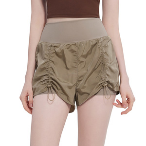 Women's High Waisted <b>Yoga</b> Shorts With Inner Liner Rose <b>Pink</b> Fitness <b>Pants</b> Outdoor Running Workout Wear - Product Image 5