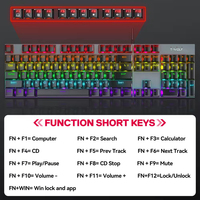 Teclado Mecánico para Juegos RGB con Cable de 104 Teclas, Interruptor Azul, Teclado para Computadora para Jugadores