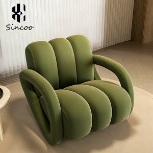 Sillón de Tela Moderno Nórdico Geométrico Individual o Doble para Salón de Belleza, Spa de Uñas o Barbería, Ideal para Áreas de Espera - Product Image 6